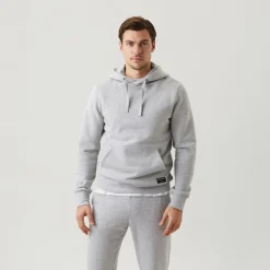 Outlet Herre Centre Hættetrøje Lysegrå Melange Hættetrøjer Og Sweatshirts·Hættetrøjer