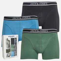 Online Herre Chase Ensfarvet Tre Pak Boxer Trusser Dark Navy/​Dark Ivy/​Azure Blue Multipakker·Undertøj|Undertøj, Sokker Og Nattøj·Boxer Shorts