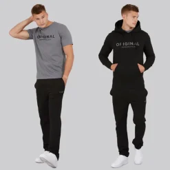 Online Herre Chemberry Hættetrøje T-shirt Og Joggingbukser Med Åben Kant Sæt /​Koksgrå Træningsdragter Og Joggingbukser·Træningsdragter