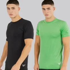 Hot Herre Clyde Performance To Pak T-Shirts Sort/​Upgrade Grøn Træning|T-Shirts Og Undertrøjer