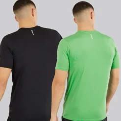 Hot Herre Clyde Performance To Pak T-Shirts Sort/​Upgrade Grøn Træning|T-Shirts Og Undertrøjer