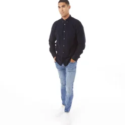 Clearance Herre Cord Langærmet shirts Mørk Marineblå T-Shirts, Poloer Og Skjorter·Skjorter