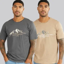 Sale Herre Cover Mountain To Pak T-shirts Asfalt/​Silver Mink T-Shirts, Poloer Og Skjorter·Multipakker|Multipakker·T-Shirts Og Undertrøjer