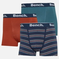Clearance Herre Dairmont Tre Pak Underbukser Garnfarvede Striber /​ Mørk Rust /​ Falmet Blågrøn Multipakker·Undertøj|Undertøj, Sokker Og Nattøj·Boxer Shorts