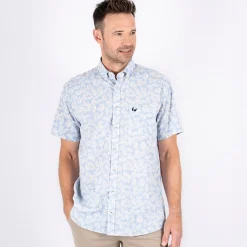 New Herre Darin Kortærmet Skjorte Blå T-Shirts, Poloer Og Skjorter·Skjorter