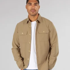 Clearance Herre Dean Ensfarvet Overshirt Stentøj T-Shirts, Poloer Og Skjorter·Skjorter|Jakker Og Frakker·Jakker Og Frakker