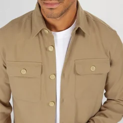 Clearance Herre Dean Ensfarvet Overshirt Stentøj T-Shirts, Poloer Og Skjorter·Skjorter|Jakker Og Frakker·Jakker Og Frakker