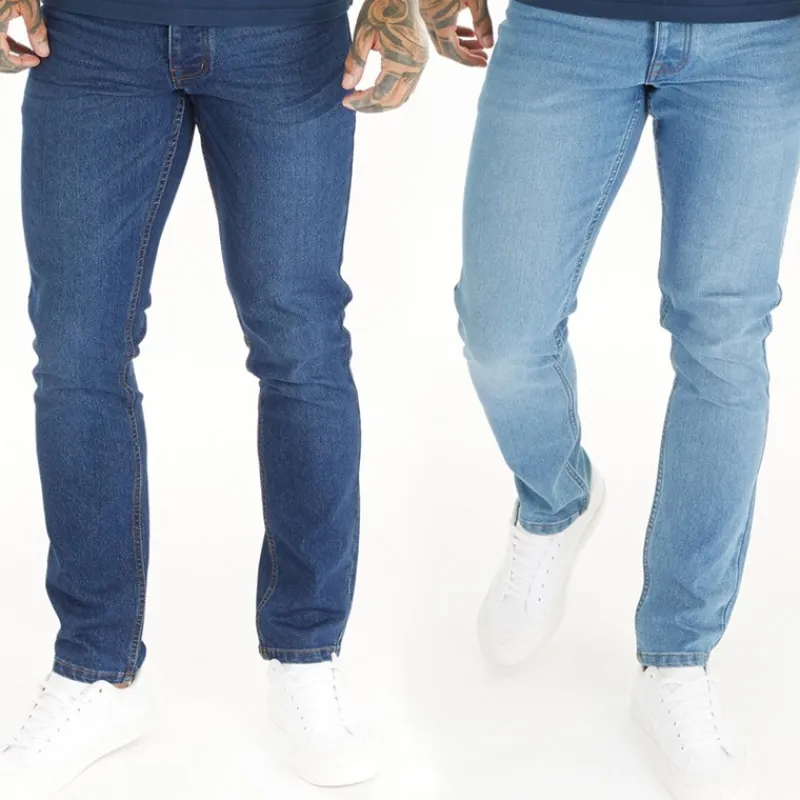 New Herre Eddie To-pak Slim Fit Jeans Mørk Indigo Vask / Mellem Blå Vask Jeans Og Bukser·Slim Jeans|Jeans Og Bukser·Jeans