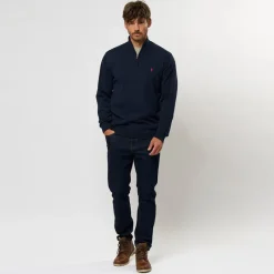 Discount Herre Eli Strik Sweater Dark Sapphire Trøjer Og Cardigans·Trøjer