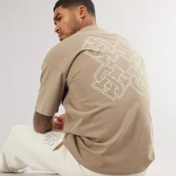 Discount Herre Emblem T-shirt Mink T-Shirts, Poloer Og Skjorter·T-Shirts Og Undertrøjer