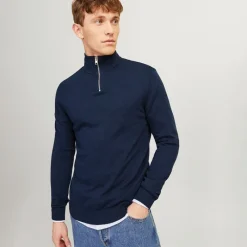 Best Herre Emil Strik 1/​2 Zip Jumper Navy Trøjer Og Cardigans·Trøjer