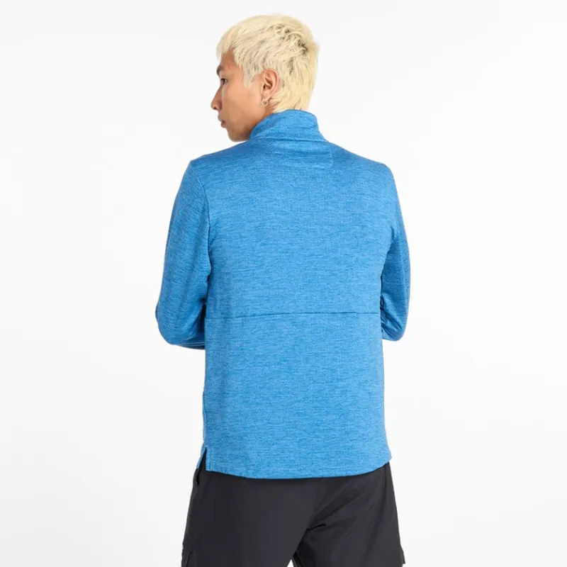 Outlet Herre Essential Heat Grid 1/2 Zip Løbeoverdel Heron Blå Træning|T-Shirts Og Undertrøjer