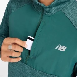 Online Herre Essential Heat Grid 1 /​ 2 Zip Løbe Top New Spruce Træning|T-Shirts Og Undertrøjer