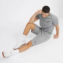 Clearance Herre Essentials Lille Logo Fleece Shorts Mellem Grå Melering Shorts Og Badetøj·Sport Shorts|Shorts