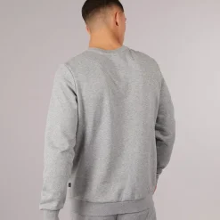 Discount Herre Essentials Stort Logo Crew Neck Sweatshirt Medium Gråmeleret Træning|T-Shirts Og Undertrøjer
