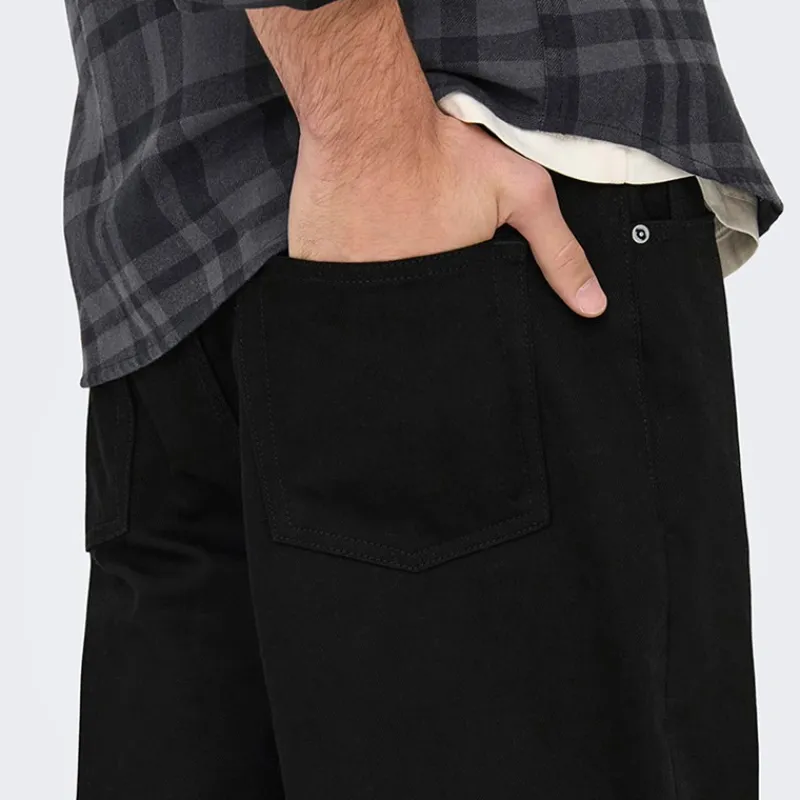Clearance Herre Fade Løse Jeans Black Denim Jeans Og Bukser·Jeans