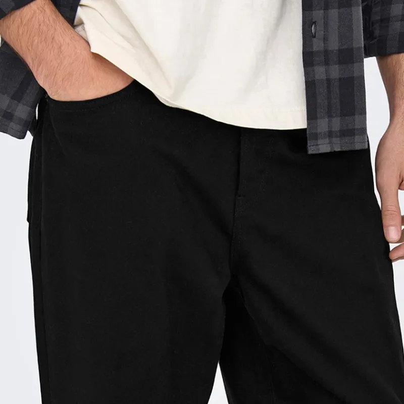 Clearance Herre Fade Løse Jeans Black Denim Jeans Og Bukser·Jeans