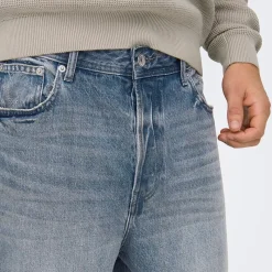 New Herre Fade Løse Jeans Special Blue Grey Denim Jeans Og Bukser·Jeans
