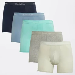 Online Herre Fem Pak Boxer Trusser Shrn /​ Faded Denim /​ Cel Tnt /​ Grey Heather /​ Beau Blue Multipakker·Undertøj|Undertøj, Sokker Og Nattøj·Boxer Shorts