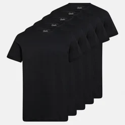 New Herre Fem Pakke T-shirts Sort T-Shirts, Poloer Og Skjorter·Multipakker|Multipakker·T-Shirts Og Undertrøjer