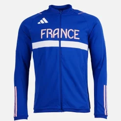 Online Herre FFR Team Frankrig Track Jakke Semi Lucid Blue Træning|T-Shirts Og Undertrøjer