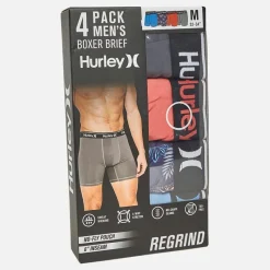 Clearance Herre Fire Pakke Regrind Boxer Briefs Blå /​ Rød Multipakker·Undertøj|Undertøj, Sokker Og Nattøj·Boxer Shorts