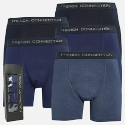 Discount Herre Five Pack FC Lange Boxer Trunks FC80 Marine/​Fransk Blå/​Mid Blue Melange/​Marine/​Fransk Blå Multipakker·Undertøj|Undertøj, Sokker Og Nattøj·Boxer Shorts