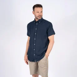 Outlet Herre Frey Kortærmet Skjorte Marineblå T-Shirts, Poloer Og Skjorter·Skjorter