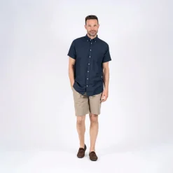 Outlet Herre Frey Kortærmet Skjorte Marineblå T-Shirts, Poloer Og Skjorter·Skjorter