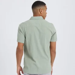 Online Herre Gilles Skjorter med korte ærmer Grøn T-Shirts, Poloer Og Skjorter·Skjorter