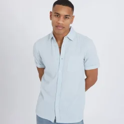 Best Herre Gilles Skjorter med korte ærmer Babyblå T-Shirts, Poloer Og Skjorter·Skjorter