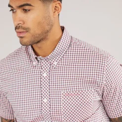 Herre Gingham Kortærmet Skjorte Scarlett T-Shirts, Poloer Og Skjorter·Skjorter