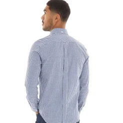 Sale Herre Gingham Langærmet shirts Blå Ternet T-Shirts, Poloer Og Skjorter·Skjorter