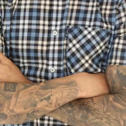 Online Herre Gingham Overcheck Skjorter med korte ærmer kontrolleret T-Shirts, Poloer Og Skjorter·Skjorter