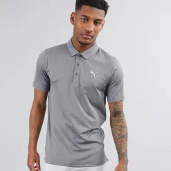 Discount Herre Golf Icon Heather 2.0 Left Chest Kortærmet poloer Grå T-Shirts, Poloer Og Skjorter·Poloer