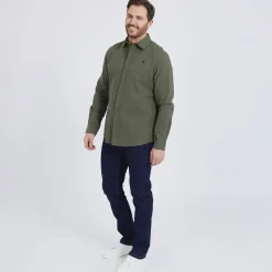 New Herre Grand Prairie Langærmet shirts kakigrøn T-Shirts, Poloer Og Skjorter·Skjorter