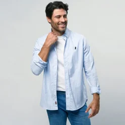 Online Herre Greg Skjorte Light Blue Stripe T-Shirts, Poloer Og Skjorter·Skjorter