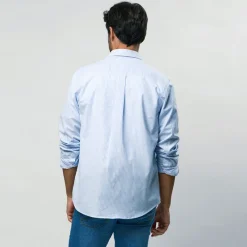 Online Herre Greg Skjorte Light Blue Stripe T-Shirts, Poloer Og Skjorter·Skjorter