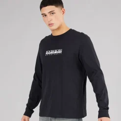 Online Herre Grid Ryggen Grafisk Langærmet T-shirt Black 041 Udendørs|T-Shirts, Poloer Og Skjorter·T-Shirts Med Lange Ærmer