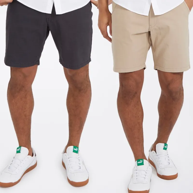 Outlet Herre Hansen Chino Shorts Topak Navy/Stone Multipakker·Shorts|Shorts Og Badetøj·Chino