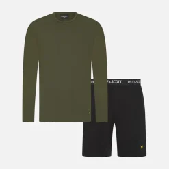 Hot Herre Hugo Langærmet Bluse Og Shorts Lounge Sæt Climbing Ivy/Sort Undertøj, Sokker Og Nattøj·Nattøj