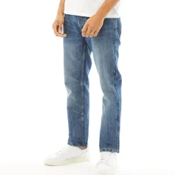 Online Herre Jeans med nyt præget Techno-look, lige pasform, stenvaskede Jeans Og Bukser·Jeans Med Lige Ben|Jeans Og Bukser·Jeans