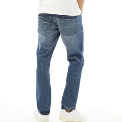 Online Herre Jeans med nyt præget Techno-look, lige pasform, stenvaskede Jeans Og Bukser·Jeans Med Lige Ben|Jeans Og Bukser·Jeans