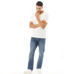 Online Herre Jeans med nyt præget Techno-look, lige pasform, stenvaskede Jeans Og Bukser·Jeans Med Lige Ben|Jeans Og Bukser·Jeans