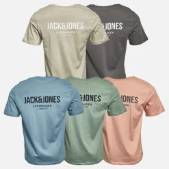 Hot Herre Jeff Orion T-shirts 5-pak Moonbeam/​Castlerock/​Mountain Spring/​Coral Almond/​Iceberg Green T-Shirts, Poloer Og Skjorter·Multipakker|Multipakker·T-Shirts Og Undertrøjer