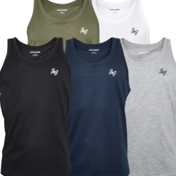 Herre Joseph Fem-Pak Veste Blå/​Hvid/​Grå/​Kaki/​Sort T-Shirts, Poloer Og Skjorter·Multipakker|Multipakker·T-Shirts Og Undertrøjer
