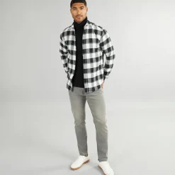 Outlet Herre Joshua Fall Buffalo Langærmet Skjorte Med Tern Cloud Dancer T-Shirts, Poloer Og Skjorter·Skjorter