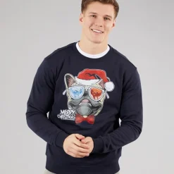 Best Herre Jule Sweatshirt Dark Navy Hættetrøjer Og Sweatshirts·Sweatshirts