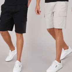 Best Herre Kathos Cargo Shorts To-pak Grå/​Sort Multipakker·Shorts|Shorts Og Badetøj·Cargo
