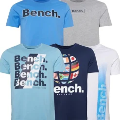Hot Herre Kibbin T-shirts 5-pak Denim Blå/​Grå Melange/​Navy/​Hvid/​Isblå T-Shirts, Poloer Og Skjorter·Multipakker|Multipakker·T-Shirts Og Undertrøjer